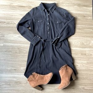 Black Denim Tie Dress